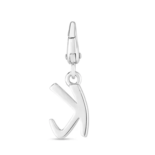 Letter K Charm In Sterling Silver
