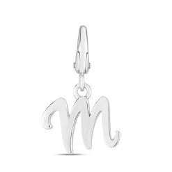 Letter M Charm In Sterling Silver