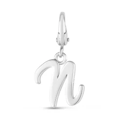 Letter N Charm In Sterling Silver