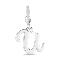 Letter U Charm In Sterling Silver