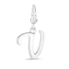 Letter V Charm In Sterling Silver