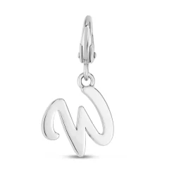 Letter W Charm In Sterling Silver