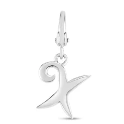 Letter X Charm In Sterling Silver