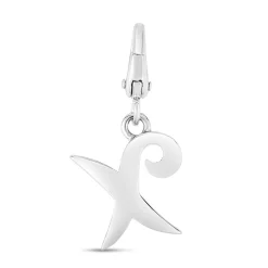 Letter X Charm In Sterling Silver
