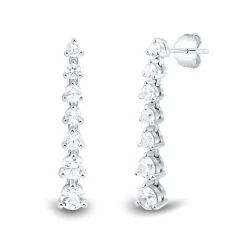 Light Heart® 1 1/4 Ct. Tw. Lab Grown Diamond Dangle Earrings In 14K White Gold
