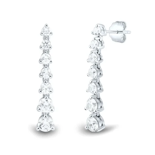 Light Heart® 1 1/4 Ct. Tw. Lab Grown Diamond Dangle Earrings In 14K White Gold