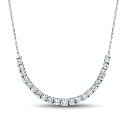 Light Heart® 1 1/2 Ct. Tw. Lab Grown Diamond Graduated Necklace In 14K White Gold