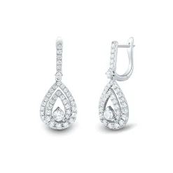 Light Heart® 1 1/2 Ct. Tw. Lab Grown Diamond Dangle Earrings In 14K White Gold