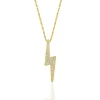 Lightning Bolt Pendant With Pave Diamonds In 10K Yellow Gold (1/10 Ct. Tw.)