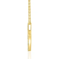 Lightning Bolt Pendant With Pave Diamonds In 10K Yellow Gold (1/10 Ct. Tw.)