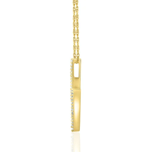 Lightning Bolt Pendant With Pave Diamonds In 10K Yellow Gold (1/10 Ct. Tw.)