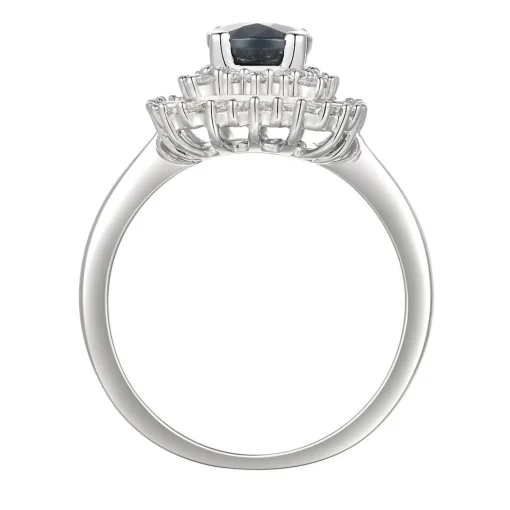 Limited Edition Sapphire & 1/2 Ct. Tw. Diamond Ring In 14K White Gold