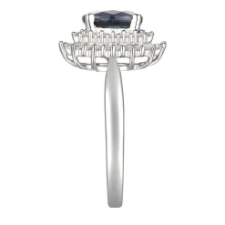 Limited Edition Sapphire & 1/2 Ct. Tw. Diamond Ring In 14K White Gold