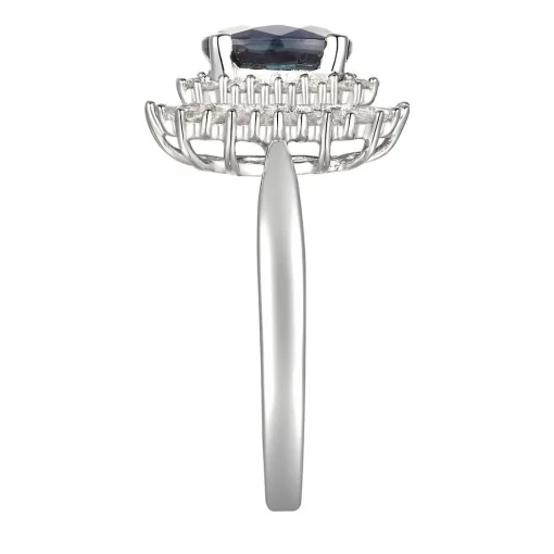 Limited Edition Sapphire & 1/2 Ct. Tw. Diamond Ring In 14K White Gold