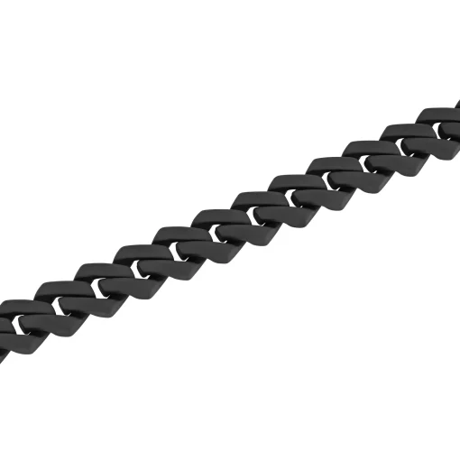 Link Bracelet With Black Diamonds In Matte Black Ion-Plated Stainless Steel, 13Mm, 8.5" (1/2 Ct. Tw.)