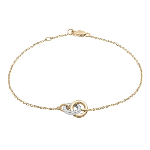 Linked Circle Bracelet In Sterling Silver And Vermeil