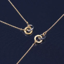 Linked Circle Bracelet In Sterling Silver And Vermeil