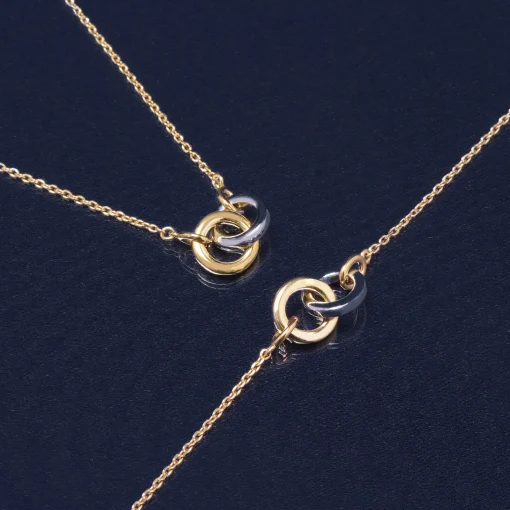 Linked Circle Bracelet In Sterling Silver And Vermeil