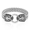 Lion Head Bracelet With Franco Link In Stainless Steel