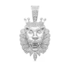 Lion Head Charm With Diamonds In Sterling Silver (1 Ct. Tw.)