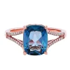 London Blue Topaz & 1/10 Ct. Tw. Diamond Ring In 10K Rose Gold