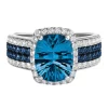 London Blue Topaz & 3/4 Ct. Tw. Diamond Ring In 14K White Gold