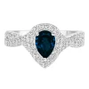 London Blue Topaz & 1/3 Ct. Tw. Diamond Ring In 10K White Gold
