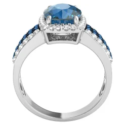 London Blue Topaz & 3/4 Ct. Tw. Diamond Ring In 14K White Gold