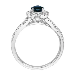 London Blue Topaz & 1/3 Ct. Tw. Diamond Ring In 10K White Gold