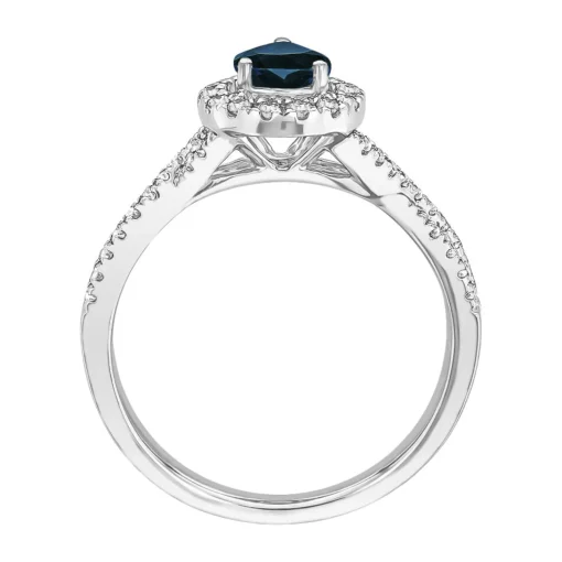 London Blue Topaz & 1/3 Ct. Tw. Diamond Ring In 10K White Gold