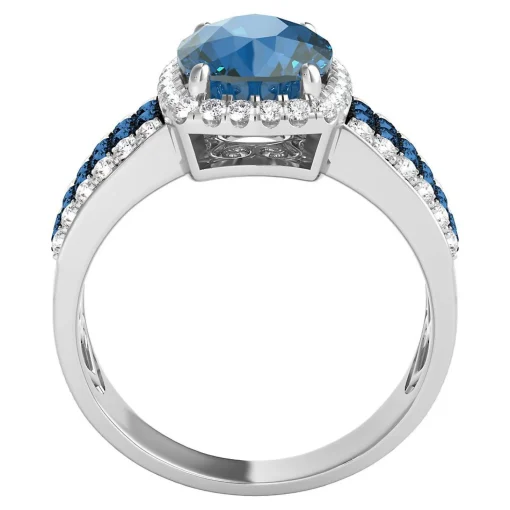 London Blue Topaz & 3/4 Ct. Tw. Diamond Ring In 14K White Gold
