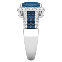 London Blue Topaz & 3/4 Ct. Tw. Diamond Ring In 14K White Gold