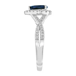 London Blue Topaz & 1/3 Ct. Tw. Diamond Ring In 10K White Gold
