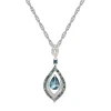 London Blue Topaz, 1/4 Ct. Tw. Blue & White Diamond Pendant In 10K White Gold