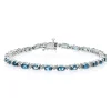 London Blue Topaz & Diamond Bracelet In Sterling Silver