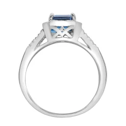 London Blue Topaz & Diamond Ring In Sterling Silver (1/4 Ct. Tw.)