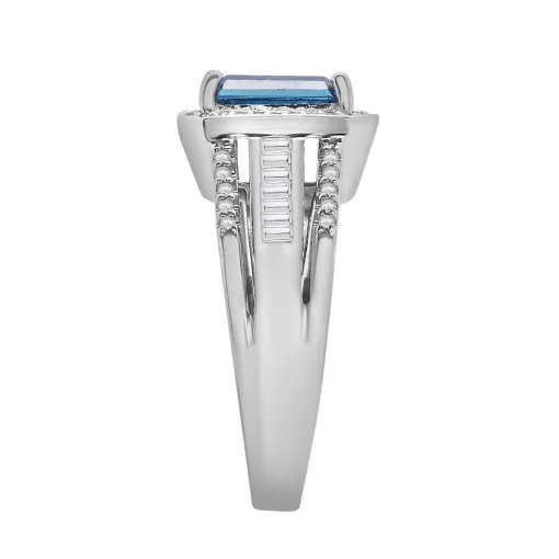 London Blue Topaz & Diamond Ring In Sterling Silver (1/4 Ct. Tw.)