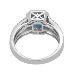 London Blue Topaz & Diamond Ring In Sterling Silver (1/4 Ct. Tw.)