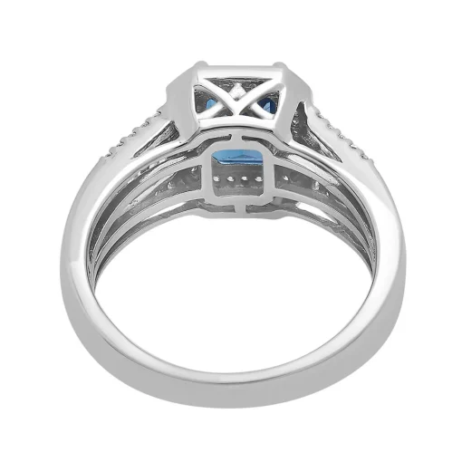 London Blue Topaz & Diamond Ring In Sterling Silver (1/4 Ct. Tw.)