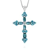 London Blue Topaz Cross Pendant In Sterling Silver