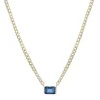 London Blue Topaz Cuban Link Necklace In Vermeil