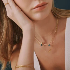 London Blue Topaz Cuban Link Necklace In Vermeil