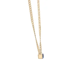 London Blue Topaz Cuban Link Necklace In Vermeil
