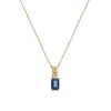 London Blue Topaz Curb Link Pendant In Vermeil