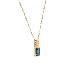 London Blue Topaz Curb Link Pendant In Vermeil