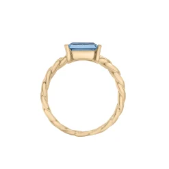 London Blue Topaz Curb Link Ring In Vermeil
