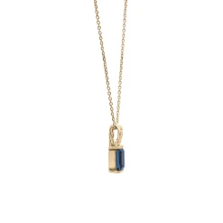 London Blue Topaz Curb Link Pendant In Vermeil
