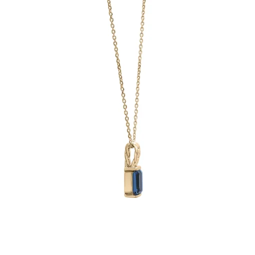 London Blue Topaz Curb Link Pendant In Vermeil