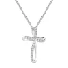 Loop Cross Pendant In 10K White Gold (1/10 Ct. Tw.)