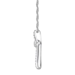 Loop Cross Pendant In 10K White Gold (1/10 Ct. Tw.)